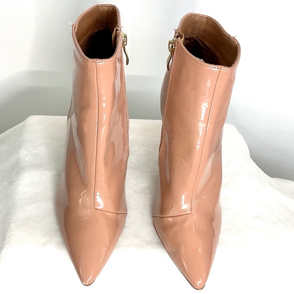 Qupid Blush Pink Patent Leather High Heel Stiletto Pointy Toe Ankle Boot  sz 7 - Picture 3 of 15